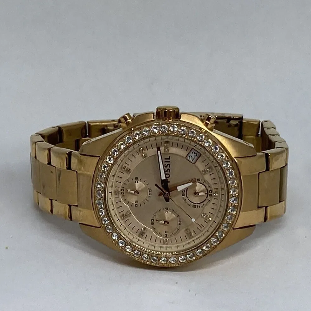 Fossil ES3352 Women Gold Stainless Steel Analog Dial Quartz Genuine Watch HK1101